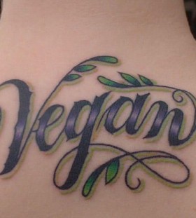 Letters vegan tattoo