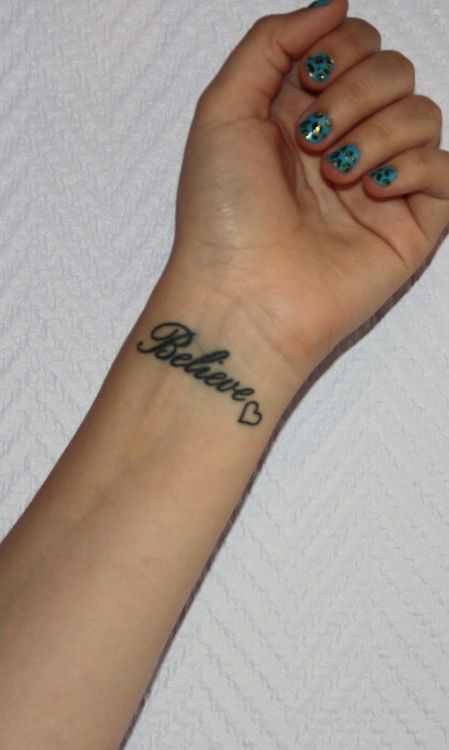 Lovely believe tattoo