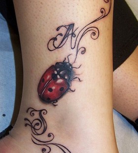 Lovely ladybird bug tattoo