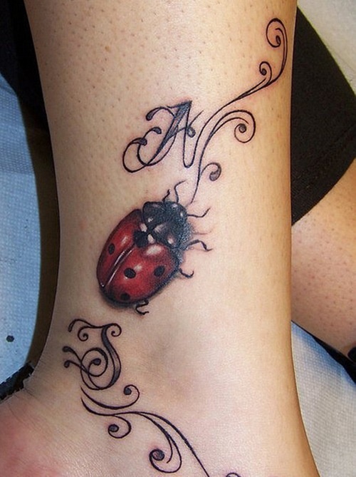 Lovely ladybird bug tattoo