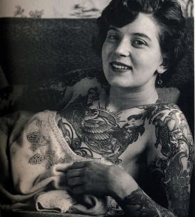 Lovely woman vintage style tattoos