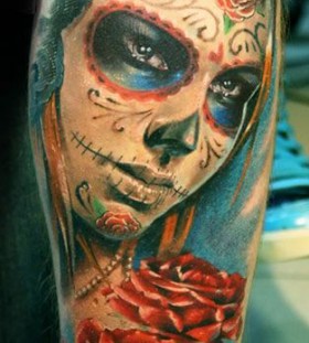 Mask tattoo by Mikky Volkova