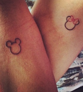 Mickey and Mine minimalistic style tattoo