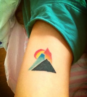 Mountain minimalistic style tattoo