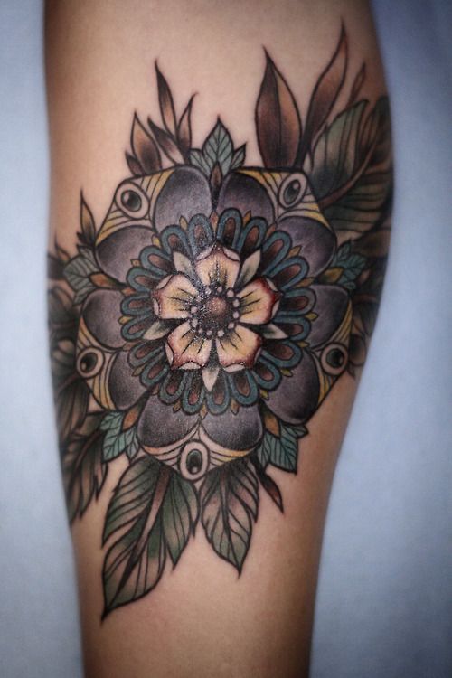 Ornaments flowers tattoo by Alice Carrier