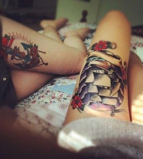 Pretty legs ship tattoo