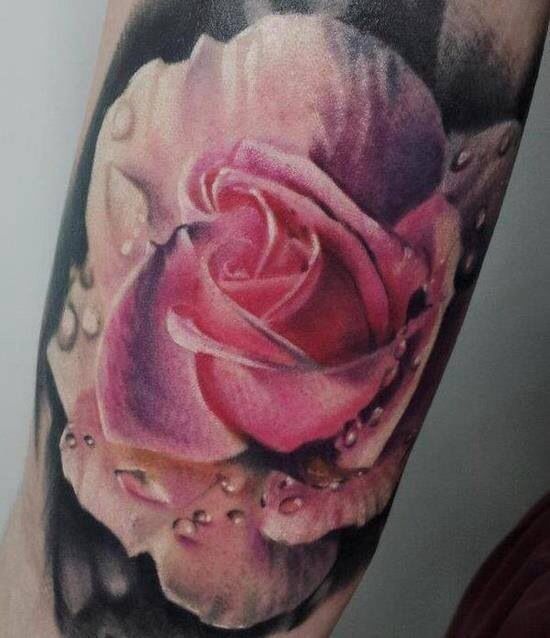 Realisti-pink-rose-tattoo