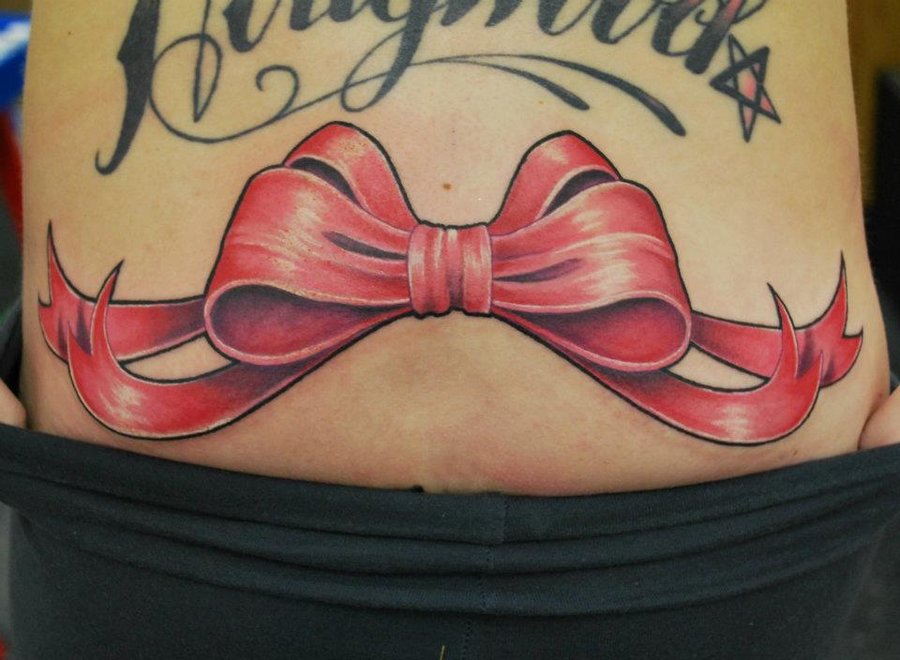 Red bows tattoo