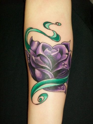 Rose purple tattoo