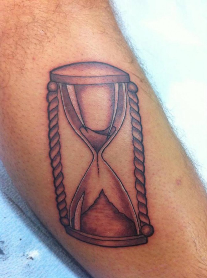 Sand clock tattoo by Nikki Ouimette