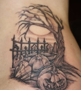 Scary halloween tatoo