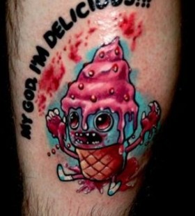 Scary ice cream tattoo