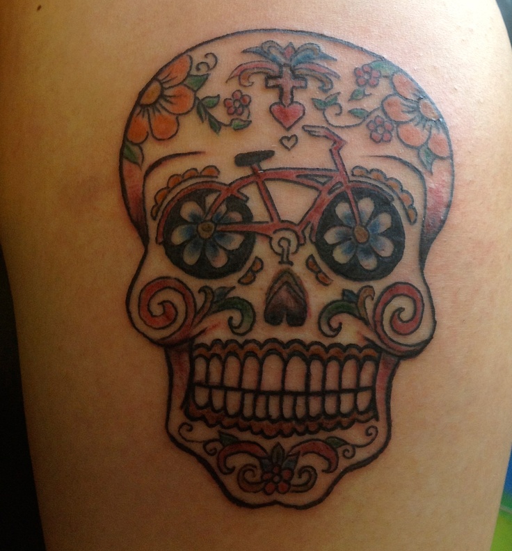 Skull bike tattoo