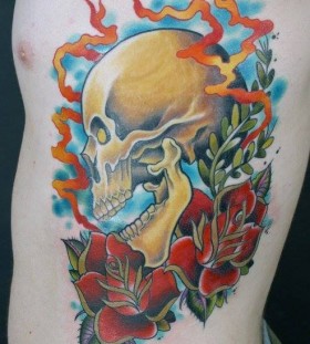 Skull scary tattoo