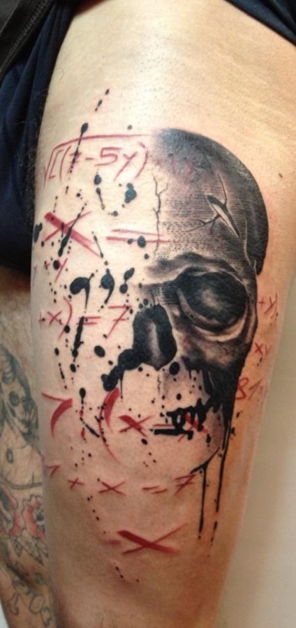 Skull tattoo by Pietro Romano