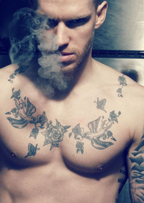 Smoke and man tattoo