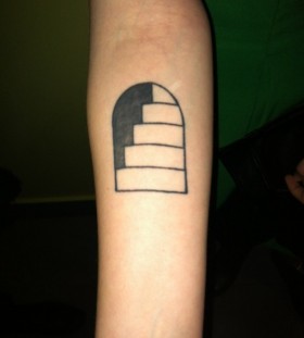 Stairs minimalistic style tattoo