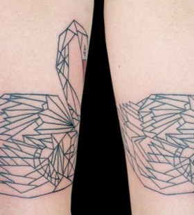 Swan tattoo by Lisa Orth