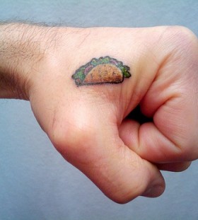 Taco minimalistic style tattoo