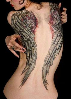 Wings with blood looks cool