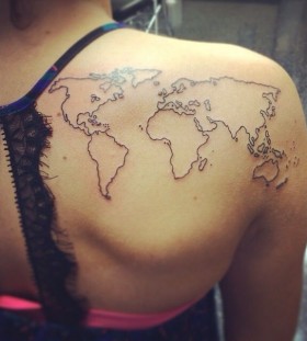 World map tattoo