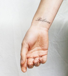 Wrist believe tattoo