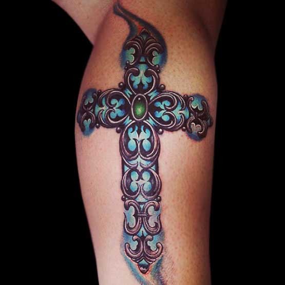 Cross Tattoo Designs For Women Foot