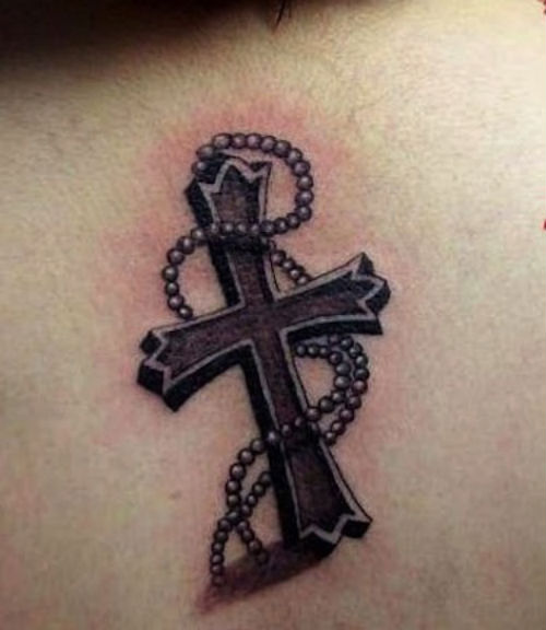 black cross and chain