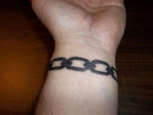 chain on the arm