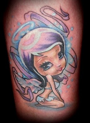 colored angel on arm