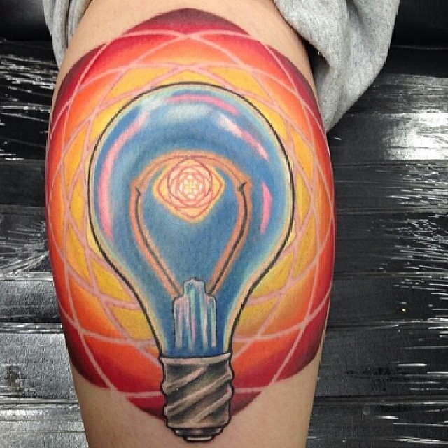 colorful bulb on leg