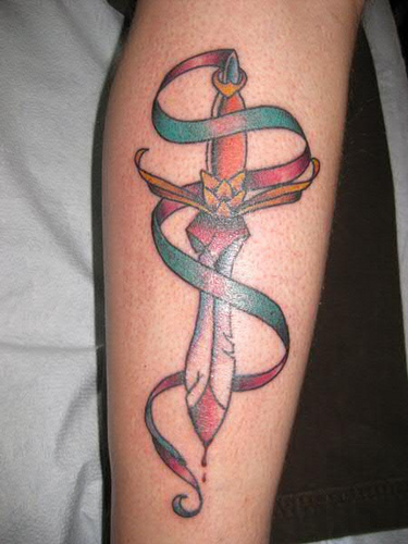 dagger and ribbon