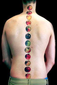 different apple tatoos on back