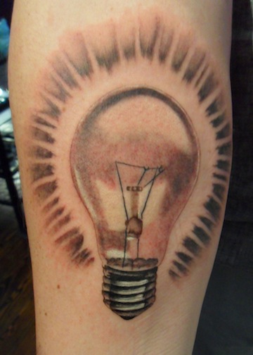 lighting bulb on arm