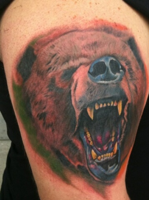 open moth colored bear