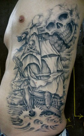 ship and skull