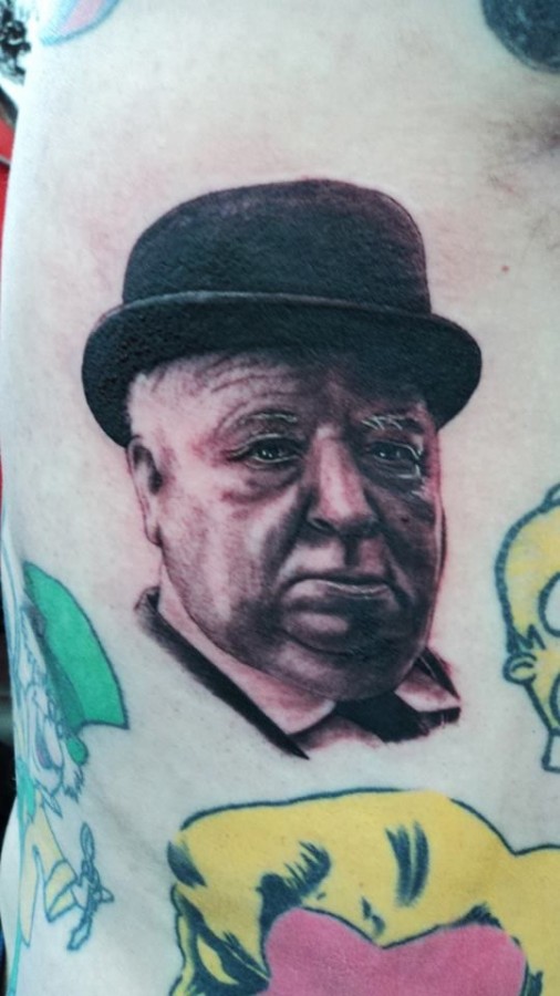 Alfred Hitchcok famous people tattoo