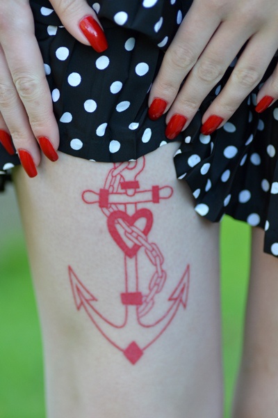 Anchor red tattoo