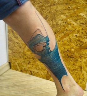 Awesome blue tattoo by Grisha Maslov