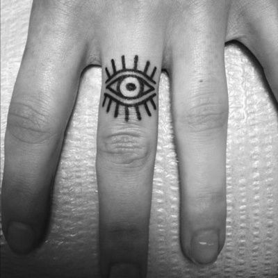 Awesome finger eye tattoo