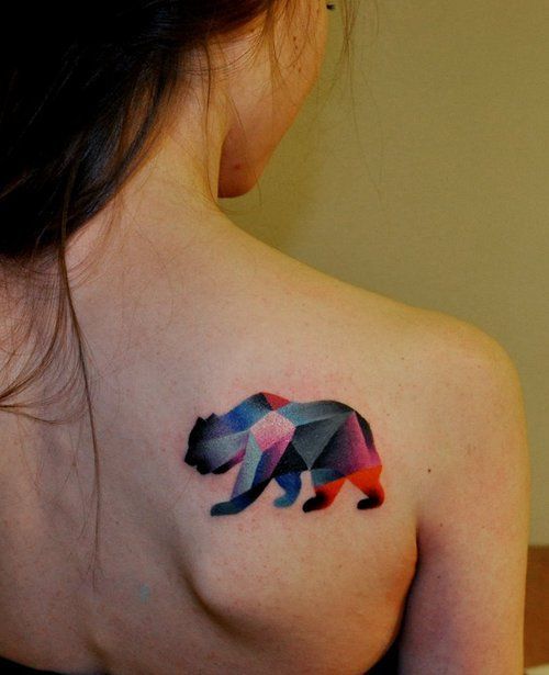 Bear watercolor tattoo