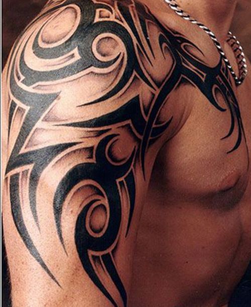 Best shoulder tribal tattoo