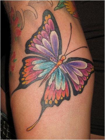 Black and red butterfly tattoo