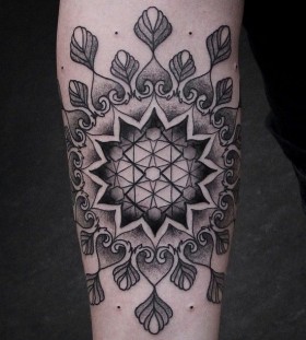 Black and white tattoo by Chaim Machlev