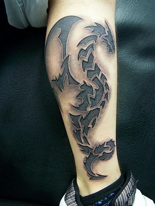 Black dragon tattoo