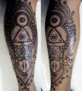 Black eyes legs tattoo