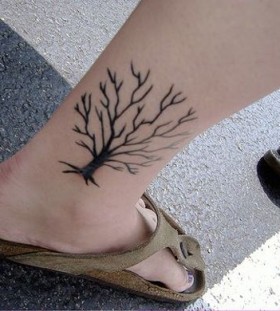 Black tree asian tattoo