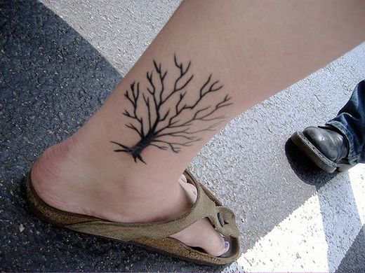 Black tree asian tattoo