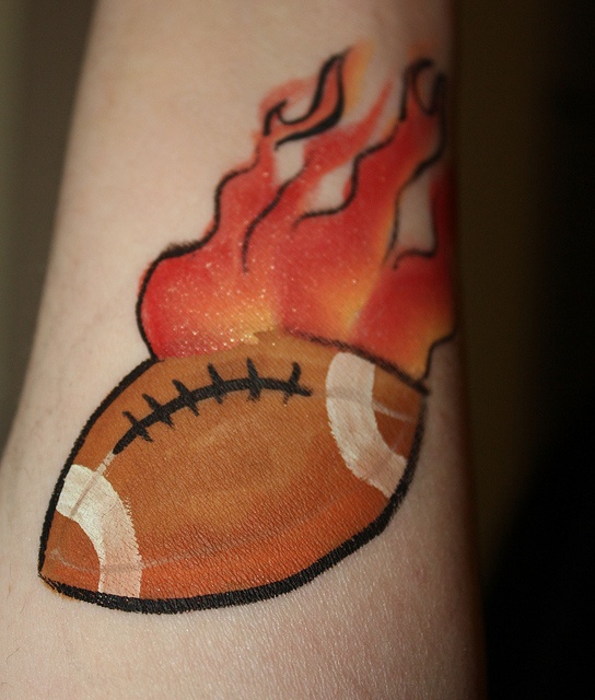 Colorful ball football tattoo