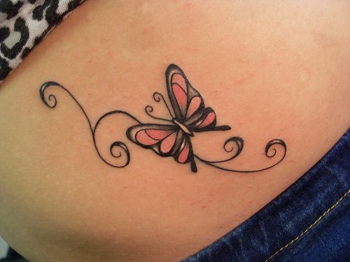 Colorful butterfly tattoo